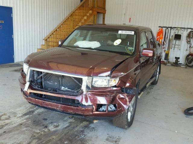 5FPYK1F53AB013941 - 2010 HONDA RIDGELINE BURGUNDY photo 2