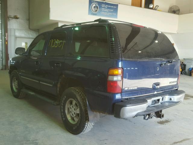 1GNEK13T61J123638 - 2001 CHEVROLET TAHOE K150 BLUE photo 3