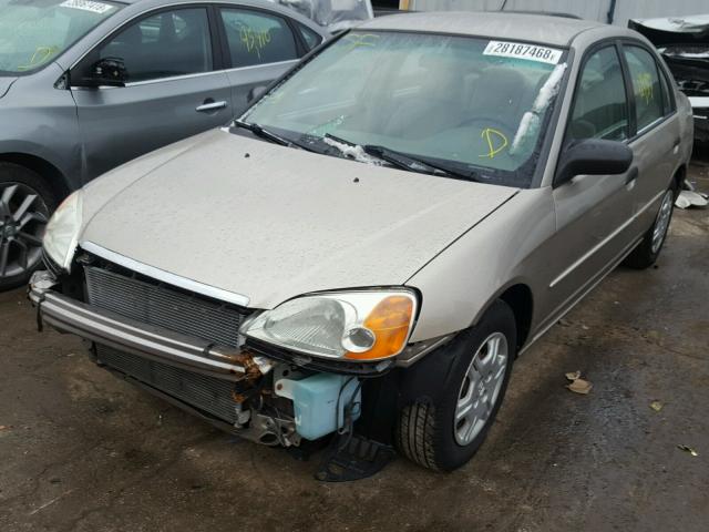 2HGES16581H600420 - 2001 HONDA CIVIC LX GOLD photo 2