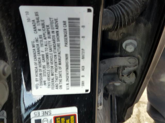 2HGFA1F96BH519699 - 2011 HONDA CIVIC EXL BLACK photo 10