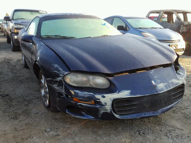 2G1FP22K922108045 - 2002 CHEVROLET CAMARO BLUE photo 1