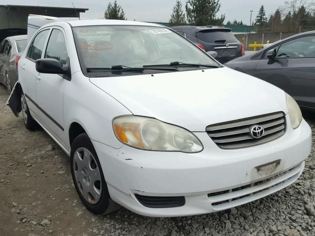 2T1BR32E03C039805 - 2003 TOYOTA COROLLA CE WHITE photo 1