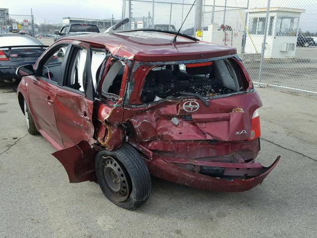 JTKKT604160159634 - 2006 TOYOTA SCION XA MAROON photo 3