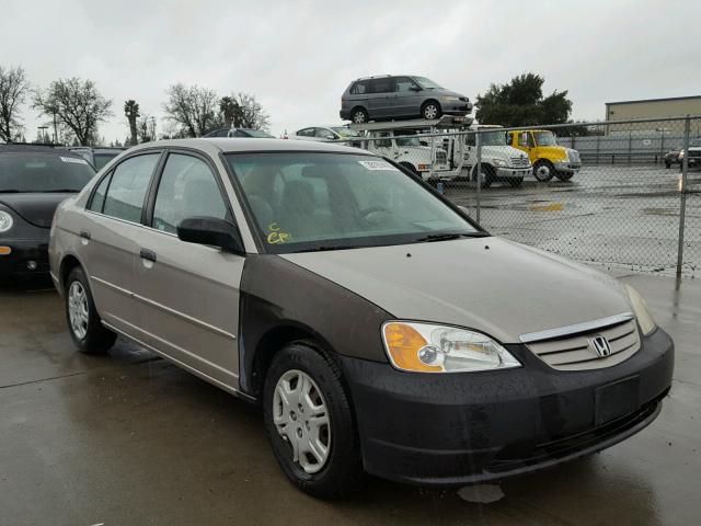 1HGES16541L036025 - 2001 HONDA CIVIC LX GOLD photo 1