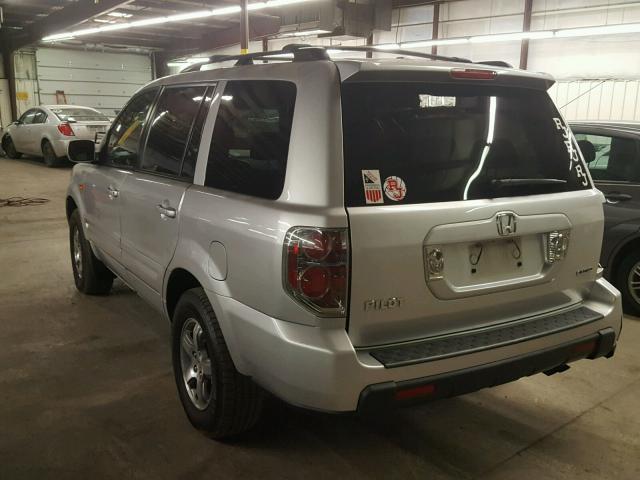 5FNYF18548B054860 - 2008 HONDA PILOT EXL SILVER photo 3