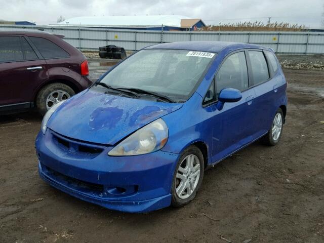 JHMGD386X7S053931 - 2007 HONDA FIT S BLUE photo 2