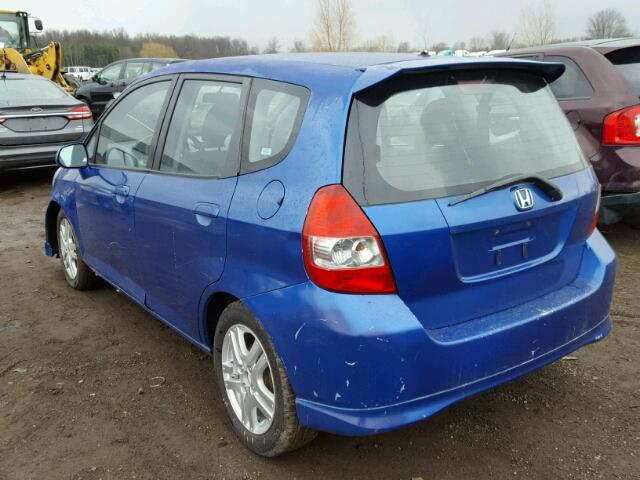 JHMGD386X7S053931 - 2007 HONDA FIT S BLUE photo 3