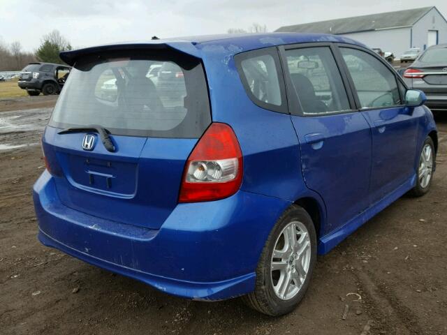 JHMGD386X7S053931 - 2007 HONDA FIT S BLUE photo 4