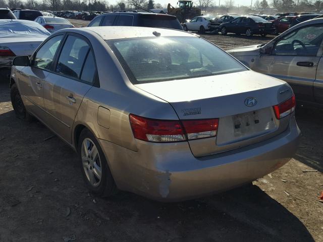 5NPET46C67H290148 - 2007 HYUNDAI SONATA GLS TAN photo 3