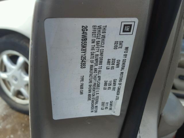 2G4WB55K8Y1254353 - 2000 BUICK REGAL LS 棕色 照片 10