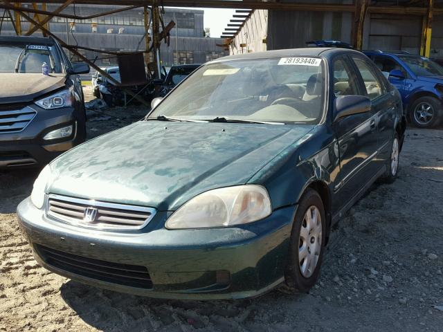 2HGEJ6618XH561625 - 1999 HONDA CIVIC BASE GREEN photo 2