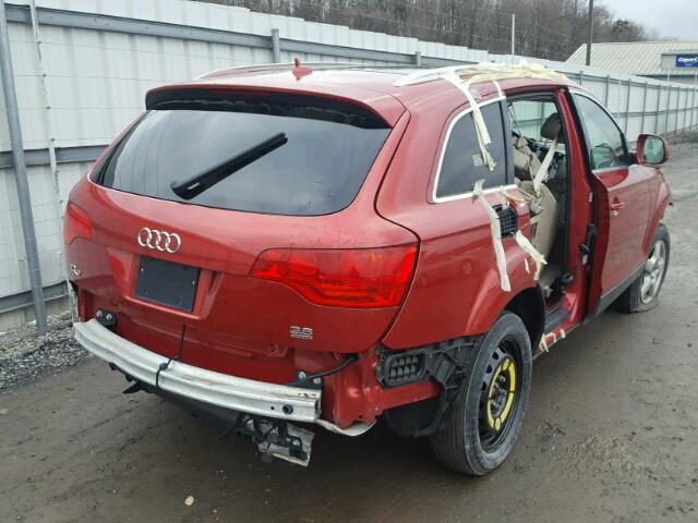 WA1BY74L87D083107 - 2007 AUDI Q7 3.6 QUA RED photo 4