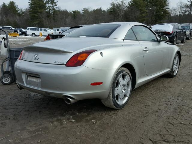 JTHFN48Y540052094 - 2004 LEXUS SC 430 SILVER photo 4