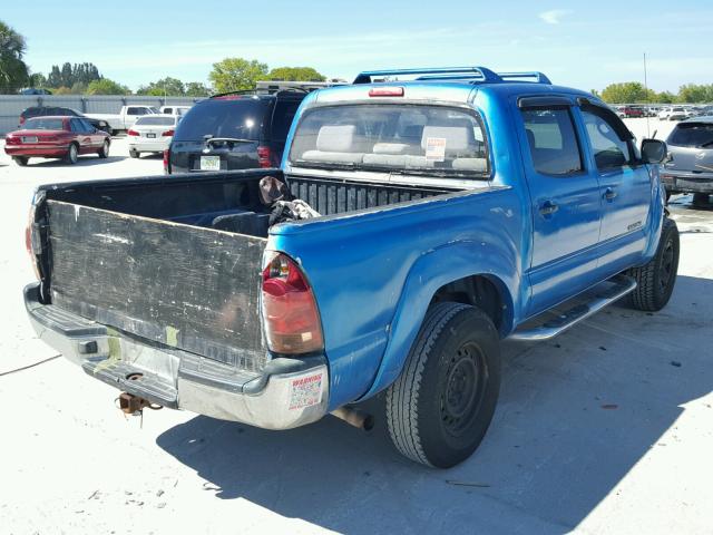 3TMJU62N65M005552 - 2005 TOYOTA TACOMA DOU BLUE photo 4