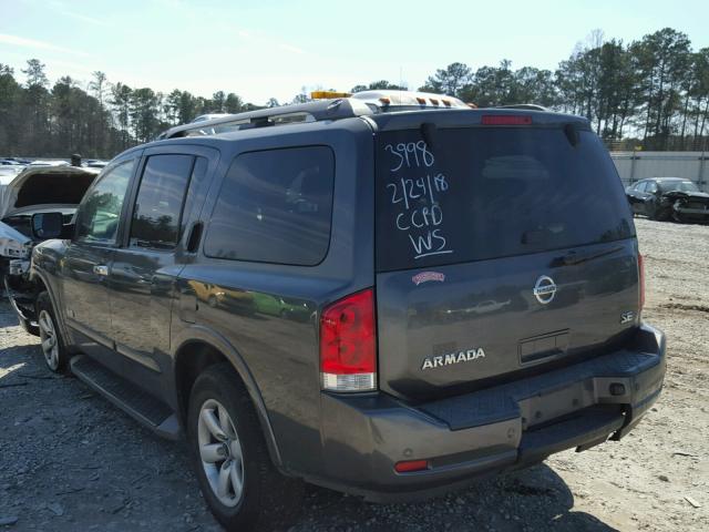 5N1AA08D48N613998 - 2008 NISSAN ARMADA SE GRAY photo 3