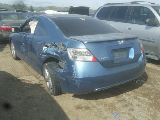 2HGFG12808H528273 - 2008 HONDA CIVIC EX BLUE photo 3