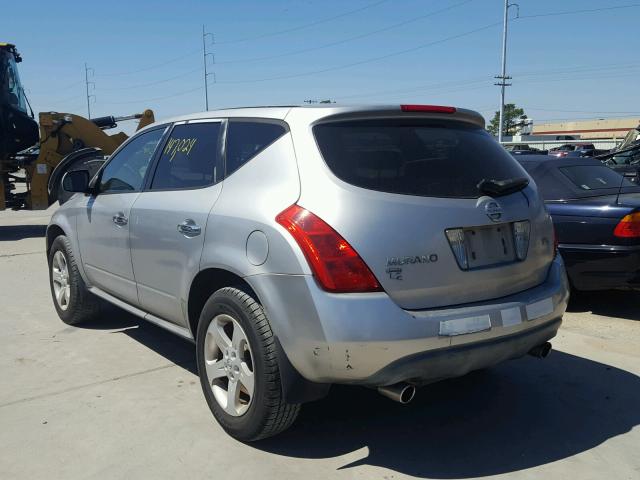 JN8AZ08T03W103045 - 2003 NISSAN MURANO SL SILVER photo 3