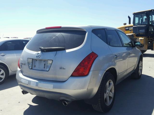 JN8AZ08T03W103045 - 2003 NISSAN MURANO SL SILVER photo 4