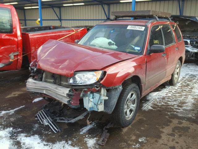 JF1SG63687G733234 - 2007 SUBARU FORESTER 2 RED photo 2