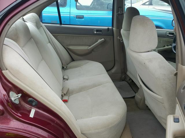 1HGES26722L014534 - 2002 HONDA CIVIC EX მუქწითელი ფოტო 6