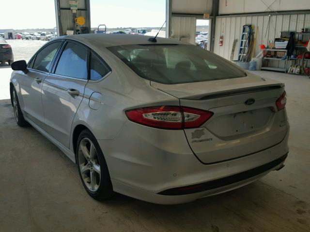 3FA6P0HD3ER365377 - 2014 FORD FUSION SE SILVER photo 3