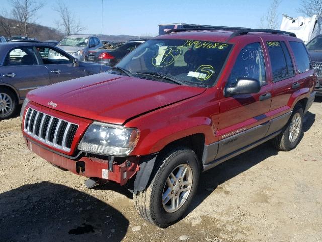 1J4GW48S24C126143 - 2004 JEEP GRAND CHER RED photo 2