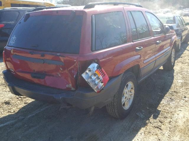 1J4GW48S24C126143 - 2004 JEEP GRAND CHER RED photo 4