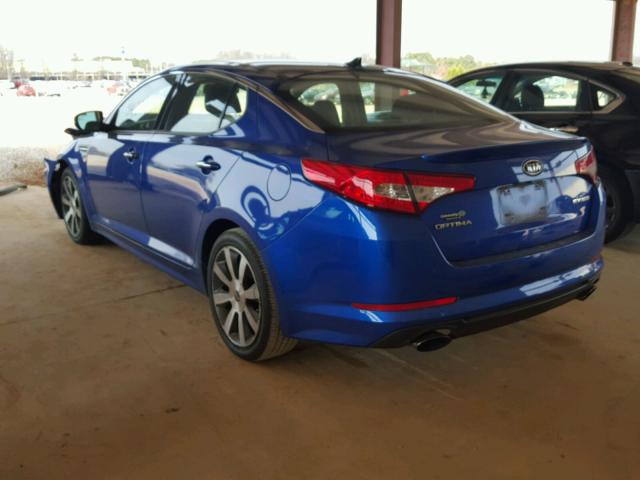 KNAGR4A66B5179470 - 2011 KIA OPTIMA SX BLUE photo 3