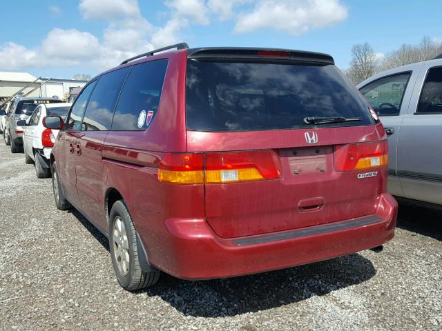 5FNRL18884B131179 - 2004 HONDA ODYSSEY EX RED photo 3