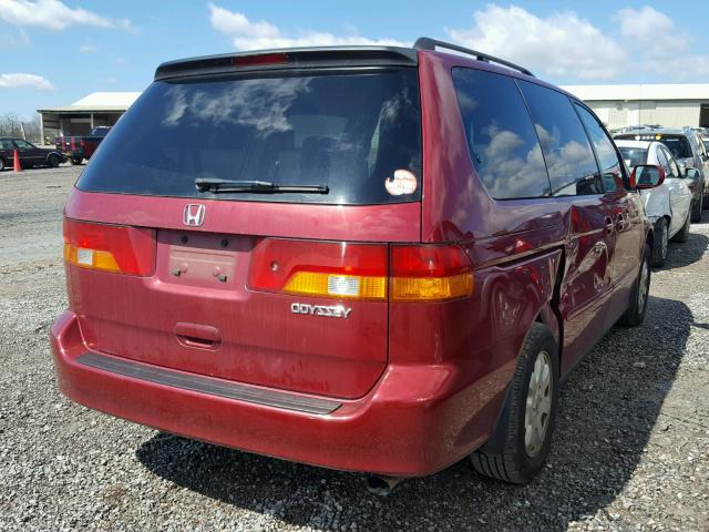 5FNRL18884B131179 - 2004 HONDA ODYSSEY EX RED photo 4