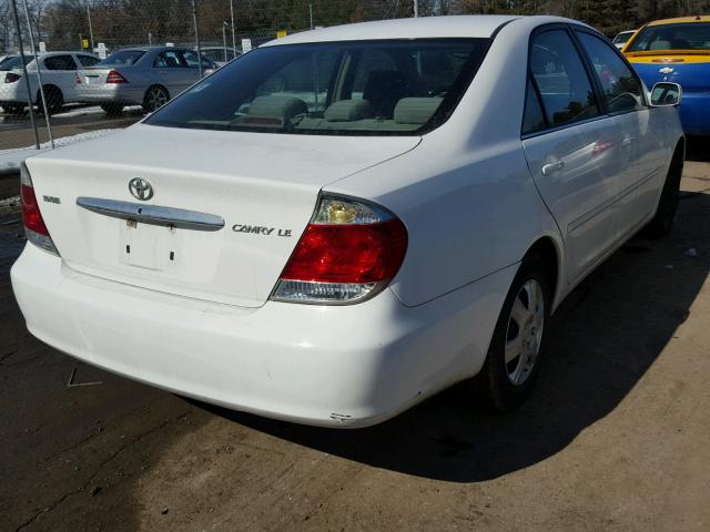 4T1BE32K65U007265 - 2005 TOYOTA CAMRY LE WHITE photo 4