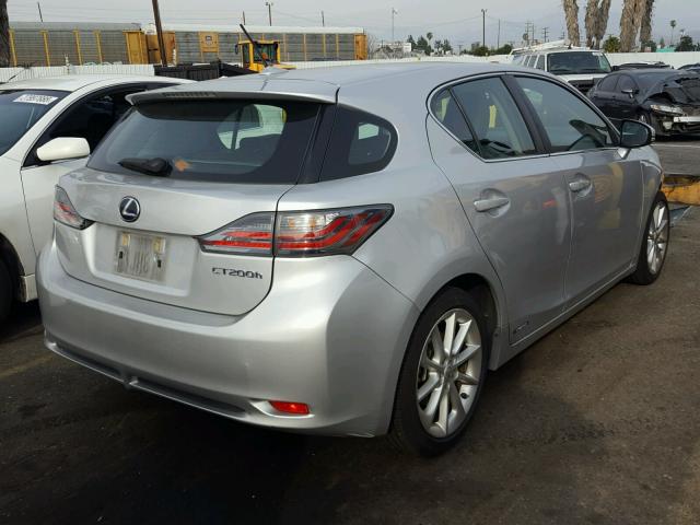 JTHKD5BH0B2020963 - 2011 LEXUS CT 200 SILVER photo 4