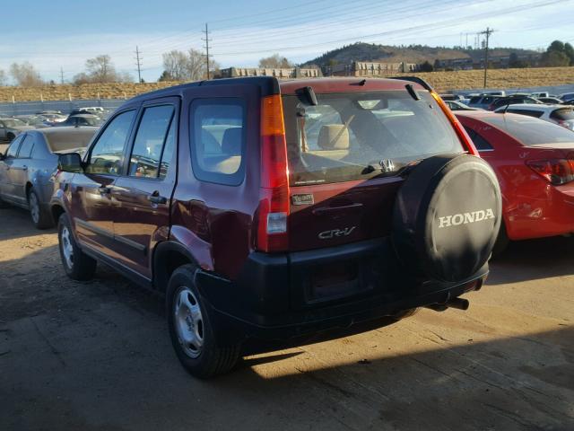 JHLRD78542C083599 - 2002 HONDA CR-V LX RED photo 3