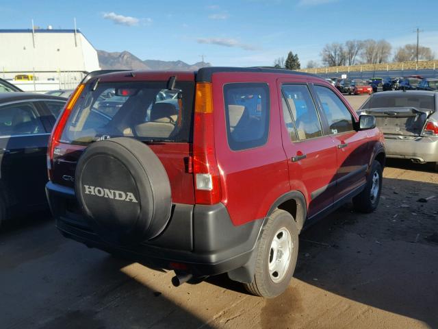 JHLRD78542C083599 - 2002 HONDA CR-V LX RED photo 4