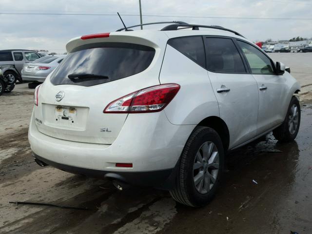 JN8AZ1MU7DW200653 - 2013 NISSAN MURANO S WHITE photo 4