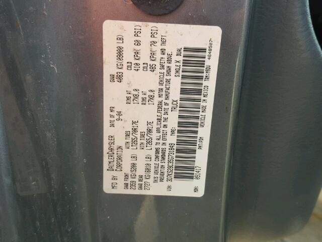 3D7KS28C35G731849 - 2005 DODGE RAM 2500 S GRAY photo 10