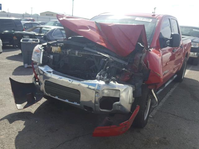 1N6BA07D58N342943 - 2008 NISSAN TITAN XE RED photo 2