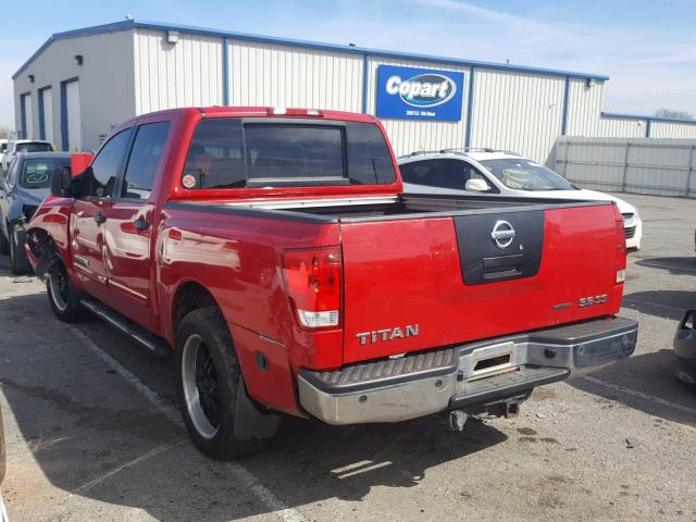 1N6BA07D58N342943 - 2008 NISSAN TITAN XE RED photo 3