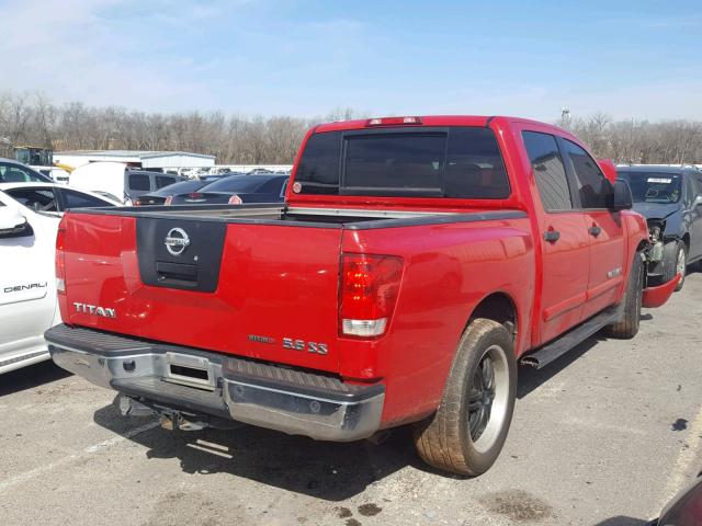 1N6BA07D58N342943 - 2008 NISSAN TITAN XE RED photo 4