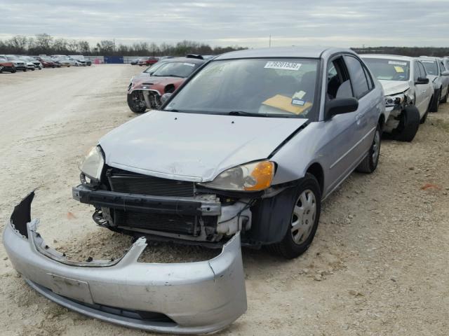 1HGES16552L048721 - 2002 HONDA CIVIC LX SILVER photo 2