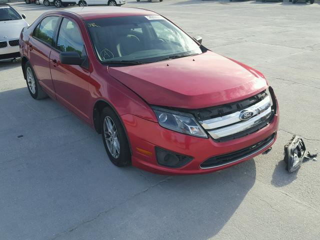 3FAHP0GA4CR408119 - 2012 FORD FUSION S RED photo 1