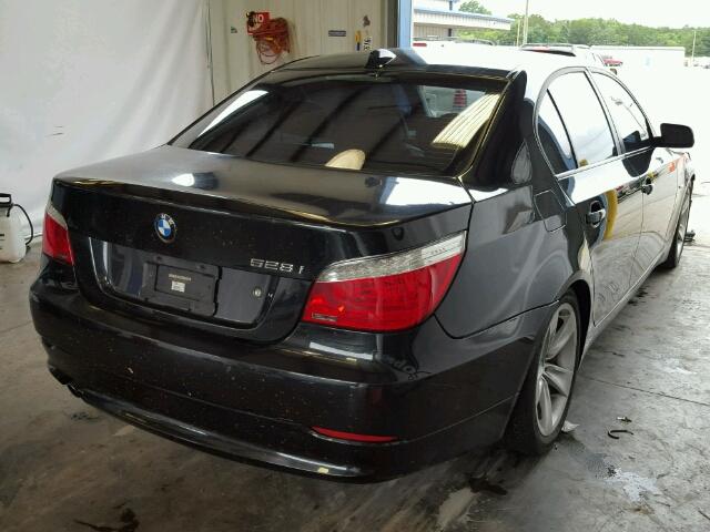 WBANU535X8CT12638 - 2008 BMW 528I BLACK photo 4