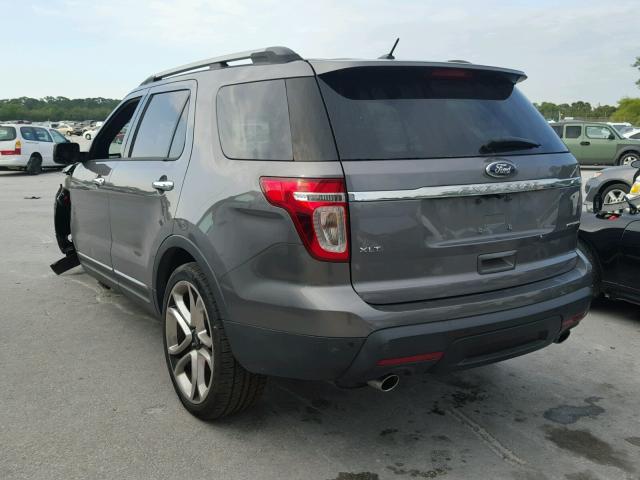 1FM5K7D86DGB97452 - 2013 FORD EXPLORER X GRAY photo 3