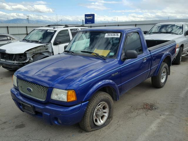 1FTYR10U83PA97820 - 2003 FORD RANGER BLUE photo 2