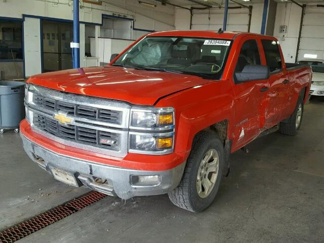 3GCUKREC1EG182880 - 2014 CHEVROLET SILVERADO RED photo 2