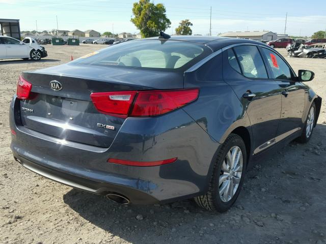 5XXGN4A7XFG445226 - 2015 KIA OPTIMA EX BLUE photo 4