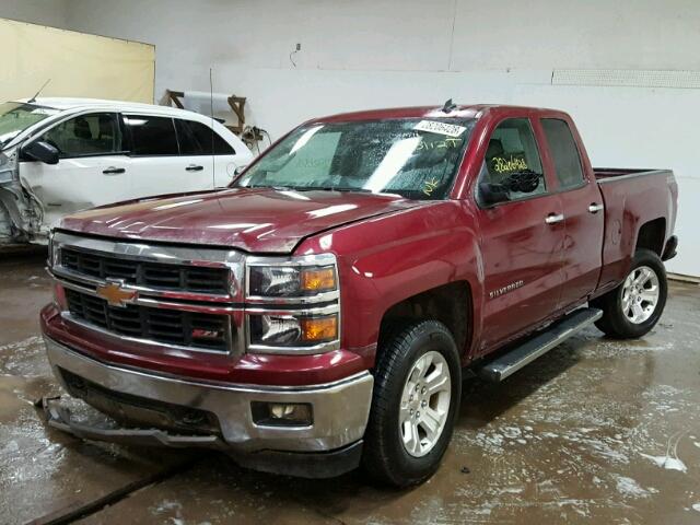 1GCVKREH2EZ300922 - 2014 CHEVROLET SILVERADO MAROON photo 2