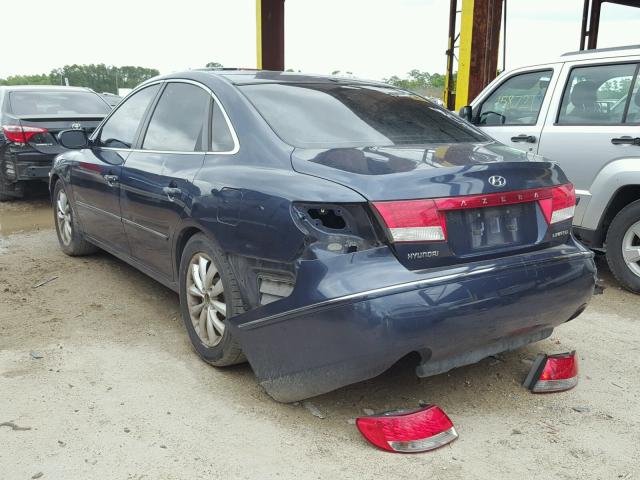 KMHFC46F06A042526 - 2006 HYUNDAI AZERA SE BLUE photo 3