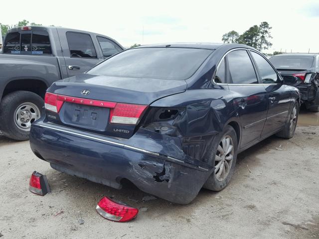 KMHFC46F06A042526 - 2006 HYUNDAI AZERA SE BLUE photo 4