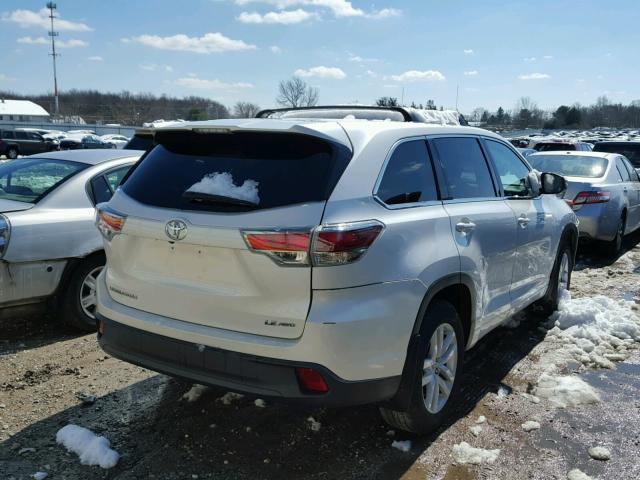 5TDBKRFH6FS153363 - 2015 TOYOTA HIGHLANDER WHITE photo 4